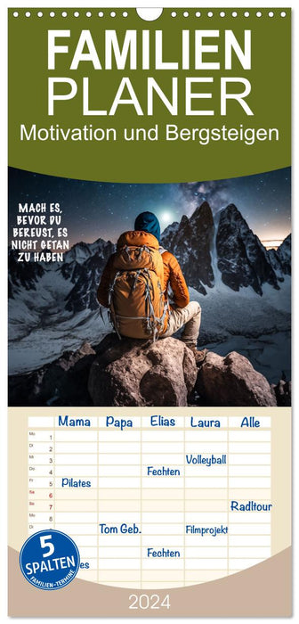 Motivation et alpinisme (Planificateur familial CALVENDO 2024) 