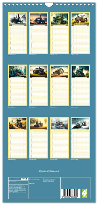 Tracteurs Steampunk (Planificateur familial CALVENDO 2024) 