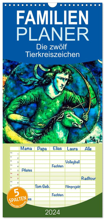 Les douze signes du zodiaque (Agenda familial CALVENDO 2024) 