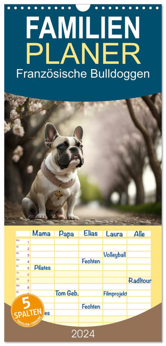 Französische Bulldoggen (CALVENDO Familienplaner 2024)