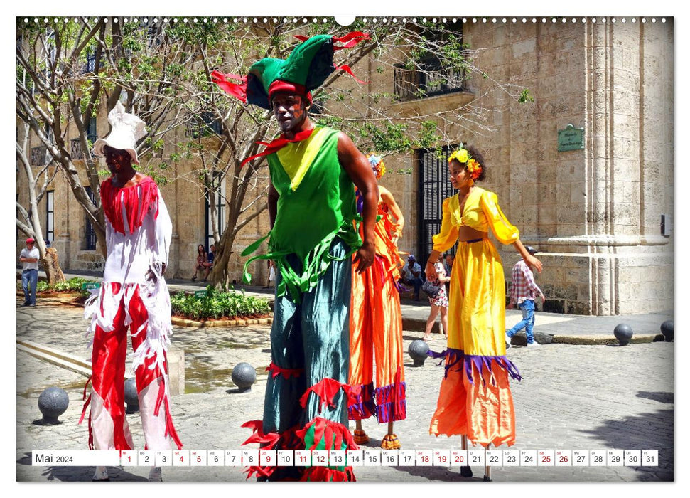 Let's dance in Cuba - Stilt dancers in Havana (CALVENDO wall calendar 2024) 