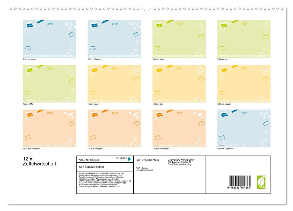 12 x paperwork (CALVENDO Premium wall calendar 2024) 