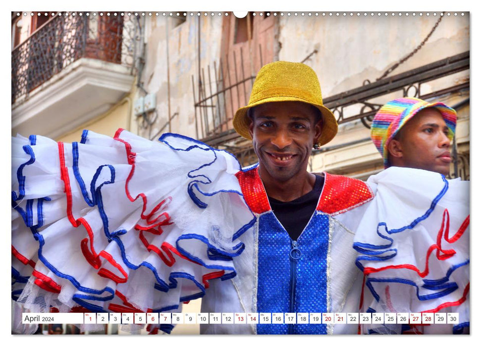 Dansons à Cuba - Danseurs sur échasses à La Havane (Calendrier mural CALVENDO Premium 2024) 