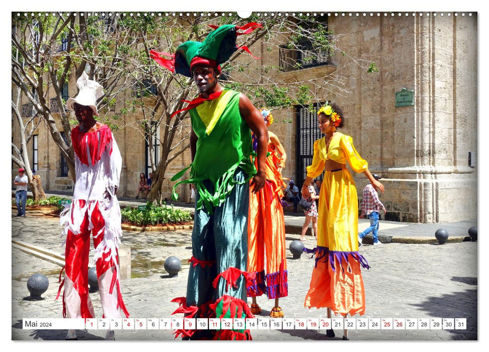 Let's dance in Cuba - Stilt dancers in Havana (CALVENDO Premium Wall Calendar 2024) 