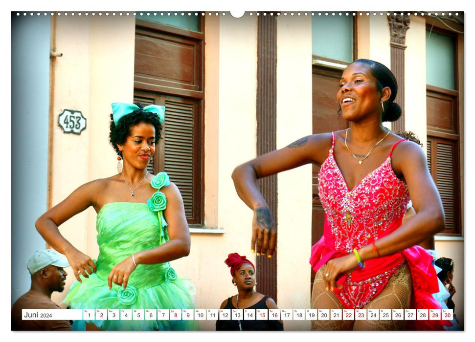 Dansons à Cuba - Danseurs sur échasses à La Havane (Calendrier mural CALVENDO Premium 2024) 
