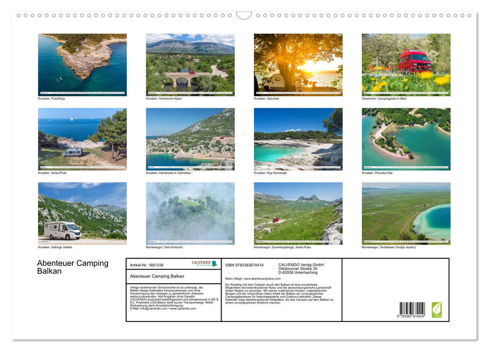 Adventure Camping Balkans (CALVENDO wall calendar 2024) 