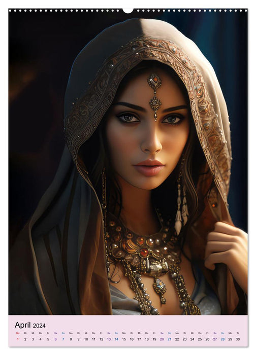 Arabische Prinzessinnen Fantasiebilder (CALVENDO Wandkalender 2024)
