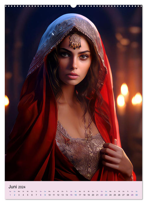 Arabische Prinzessinnen Fantasiebilder (CALVENDO Premium Wandkalender 2024)
