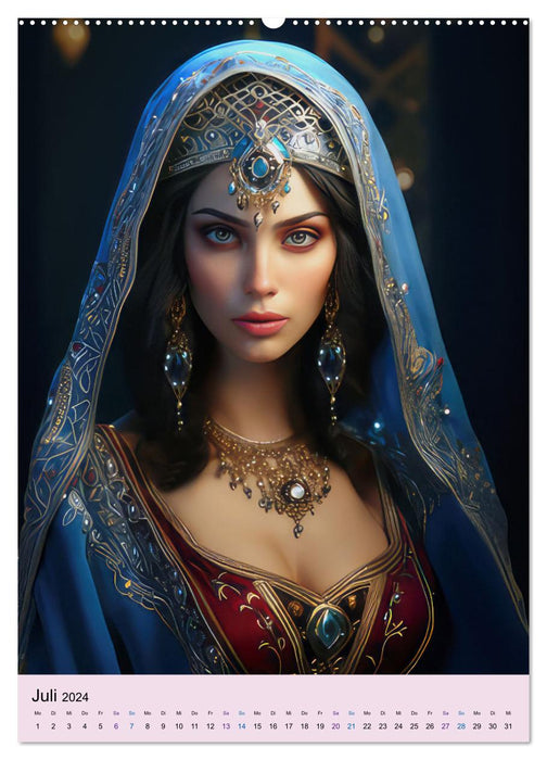 Arabische Prinzessinnen Fantasiebilder (CALVENDO Premium Wandkalender 2024)