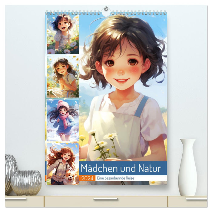 Mädchen und Natur. Eine bezaubernde Reise (CALVENDO Premium Wandkalender 2024)