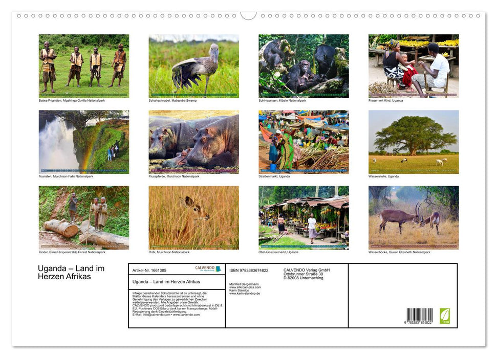 Uganda – country in the heart of Africa (CALVENDO wall calendar 2024) 