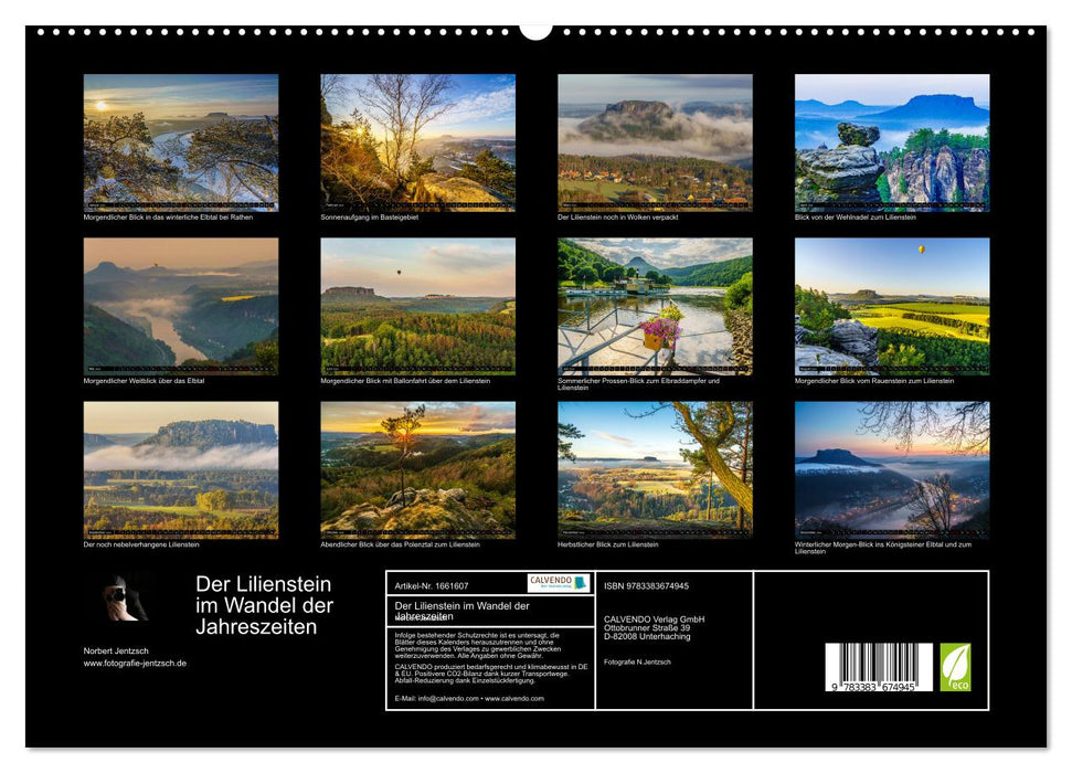 Der Lilienstein im Wandel der Jahreszeiten (CALVENDO Premium Wandkalender 2024)