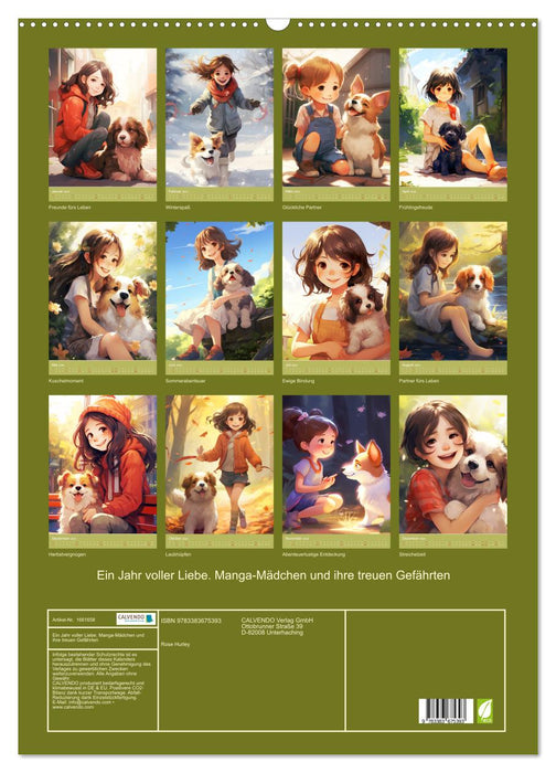Ein Jahr voller Liebe. Manga-Mädchen und ihre treuen Gefährten (CALVENDO Wandkalender 2024)