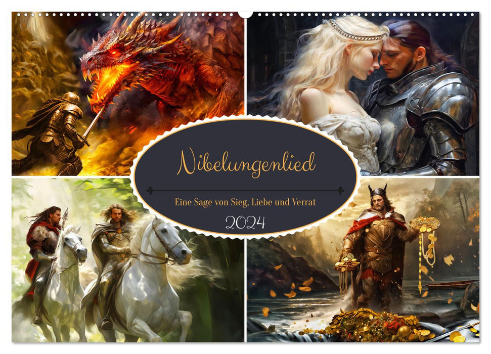 Nibelungenlied - Eine Sage von Sieg, Liebe und Verrat (CALVENDO Wandkalender 2024)