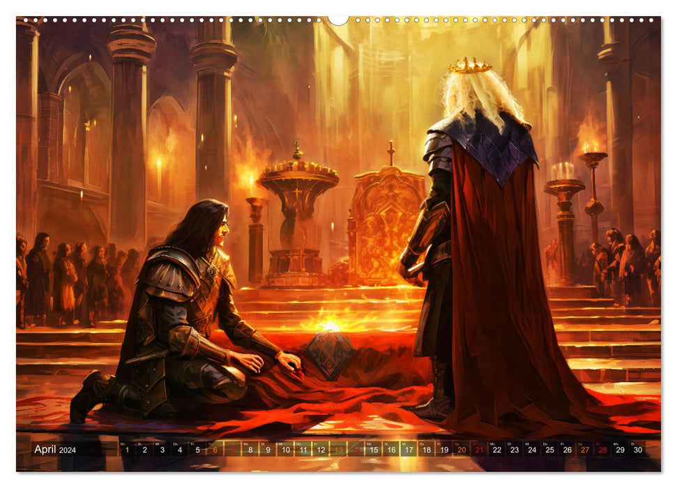 Nibelungenlied - Une légende de victoire, d'amour et de trahison (calendrier mural CALVENDO 2024) 