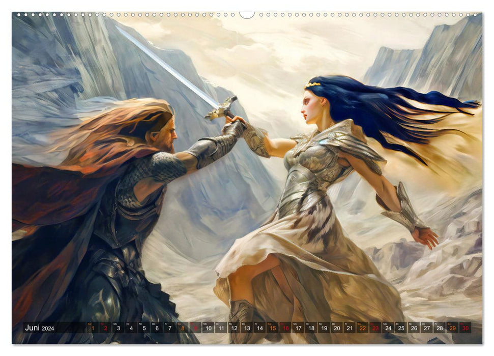 Nibelungenlied - Eine Sage von Sieg, Liebe und Verrat (CALVENDO Wandkalender 2024)
