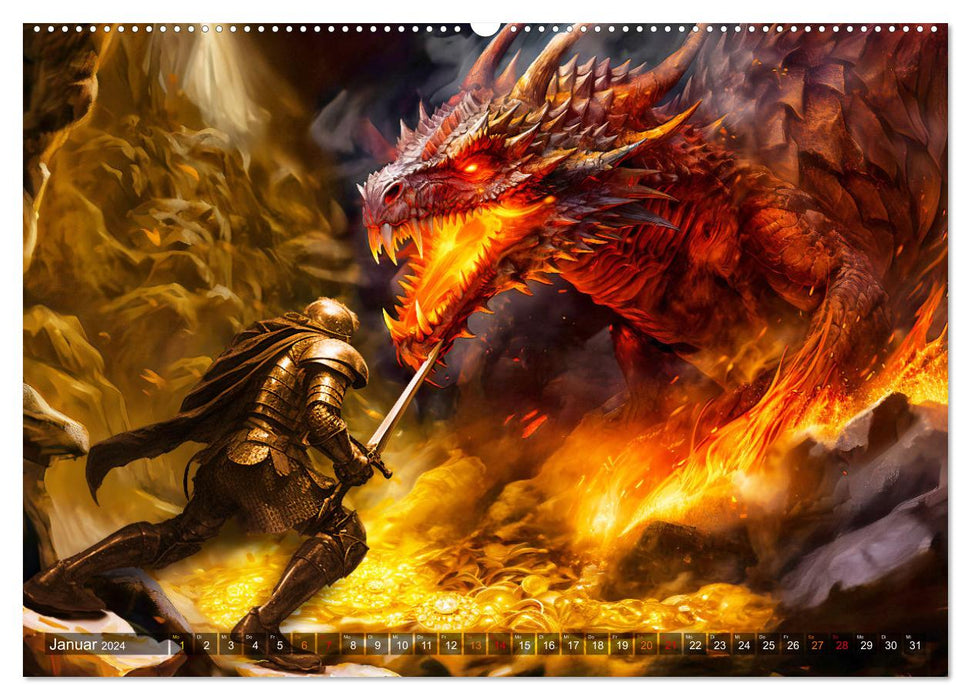 Nibelungenlied - A legend of victory, love and betrayal (CALVENDO Premium Wall Calendar 2024) 