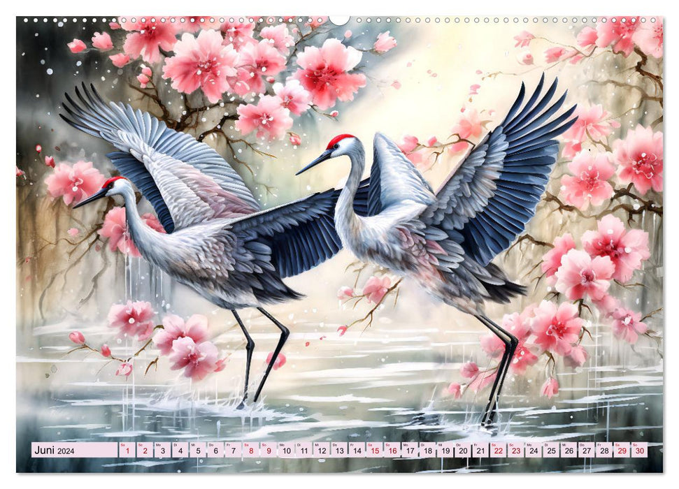 Agitation colorée sur l'eau - aquarelles fantastiques des animaux sur l'eau (calendrier mural CALVENDO 2024) 