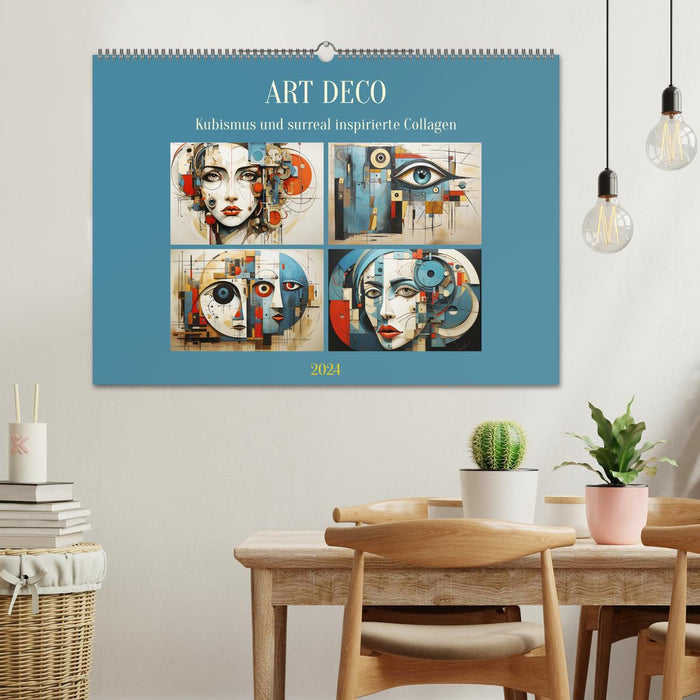 Art deco. Cubism and surreal-inspired collages (CALVENDO wall calendar 2024) 