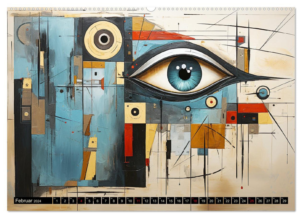 Art deco. Cubism and surreal-inspired collages (CALVENDO wall calendar 2024) 
