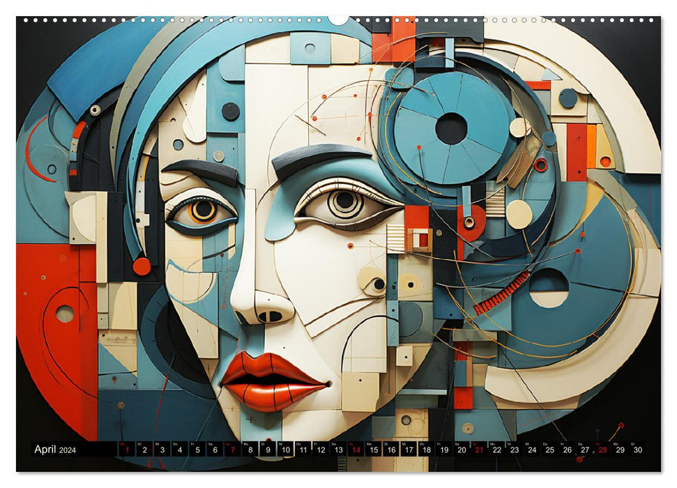 Art Deco. Kubismus und surreal inspirierte Collagen (CALVENDO Wandkalender 2024)
