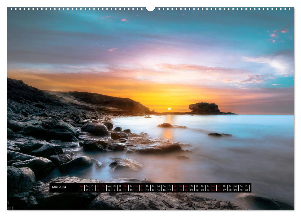 Pure vacation, 12 beaches from 12 countries (CALVENDO Premium Wall Calendar 2024) 