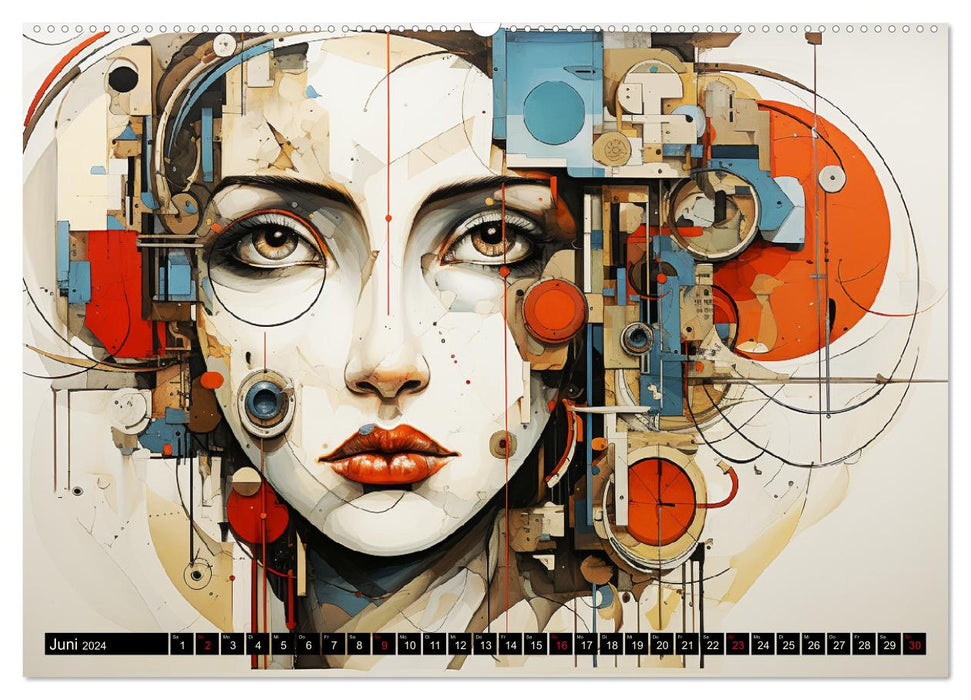 Art deco. Cubism and surreal-inspired collages (CALVENDO Premium Wall Calendar 2024) 
