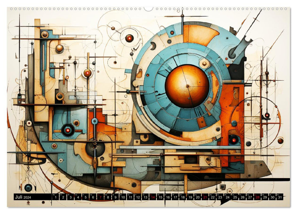 Art deco. Cubism and surreal-inspired collages (CALVENDO Premium Wall Calendar 2024) 