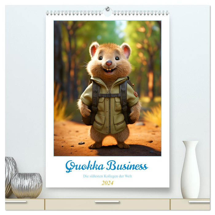 Quokka Business - Les collègues les plus mignons du monde (Calendrier mural CALVENDO Premium 2024) 