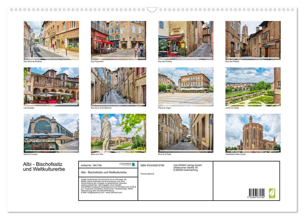 Albi - episcopal see and world cultural heritage (CALVENDO wall calendar 2024) 