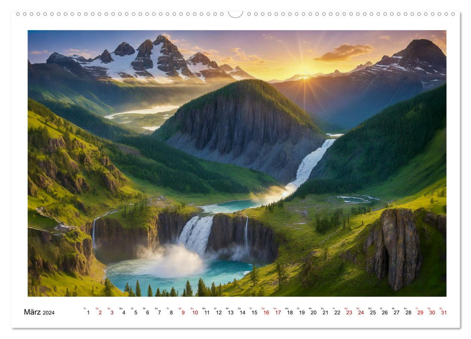 KI Landschaften (CALVENDO Premium Wandkalender 2024)