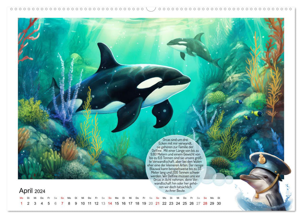 Dupini, der Delfin, und seine zauberhafte Unterwasserwelt (CALVENDO Wandkalender 2024)