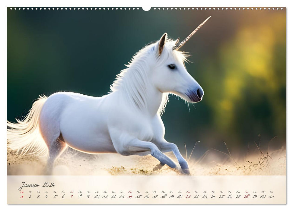 Unicorn Magic World - The fairytale world of AI unicorns (CALVENDO wall calendar 2024) 