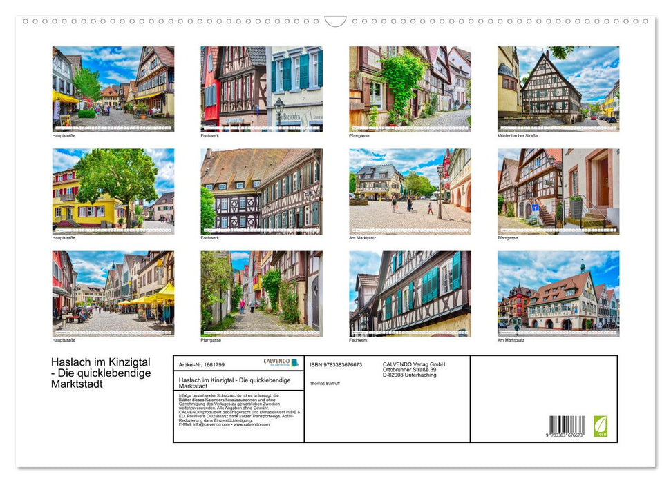 Haslach im Kinzigtal - The lively market town (CALVENDO wall calendar 2024) 