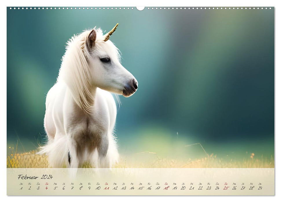 Unicorn Magic World - The fairytale world of AI unicorns (CALVENDO Premium Wall Calendar 2024) 