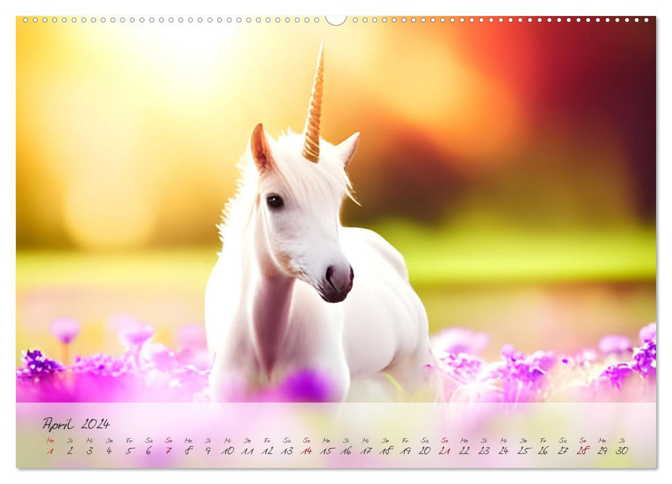 Unicorn Magic World - Le monde féerique des licornes IA (Calendrier mural CALVENDO Premium 2024) 