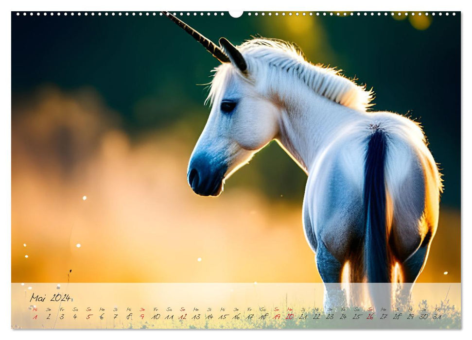 Unicorn Magic World - Le monde féerique des licornes IA (Calendrier mural CALVENDO Premium 2024) 