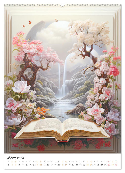 Magical pages - discover the magic of books (CALVENDO wall calendar 2024) 