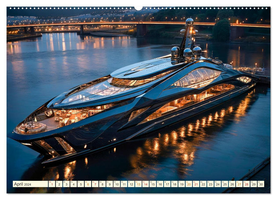 Mega yacht fantasies (CALVENDO wall calendar 2024) 