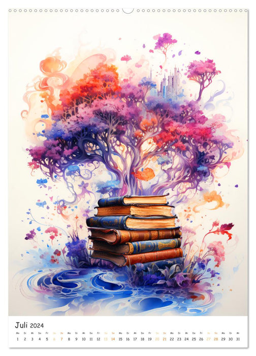 Zauberhafte Seiten - Entdecke die Magie der Bücher (CALVENDO Premium Wandkalender 2024)