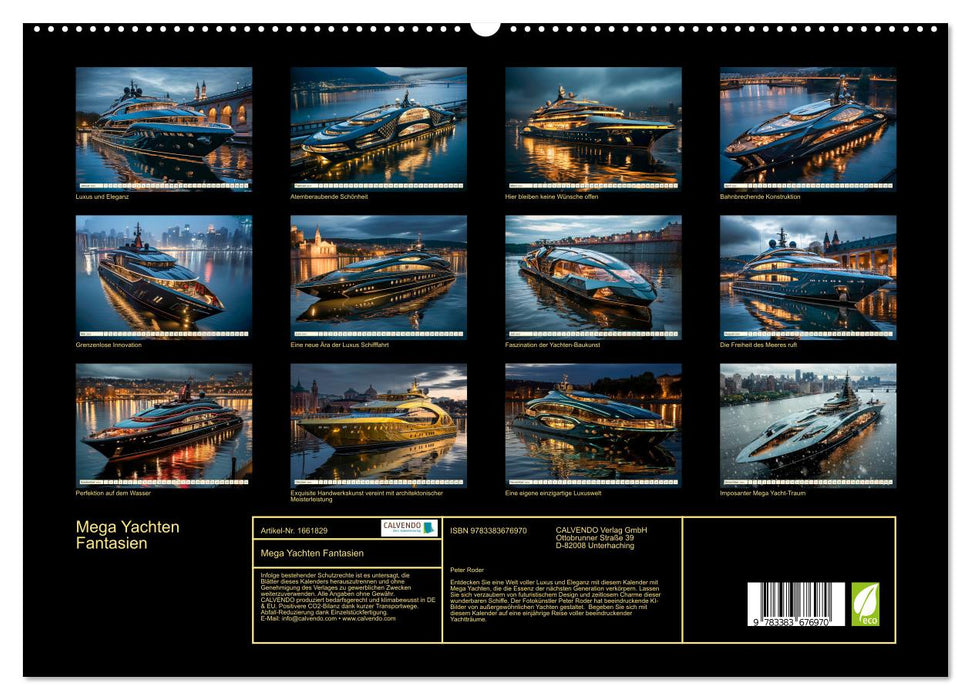 Mega Yachts Fantasies (CALVENDO Premium Wall Calendar 2024) 