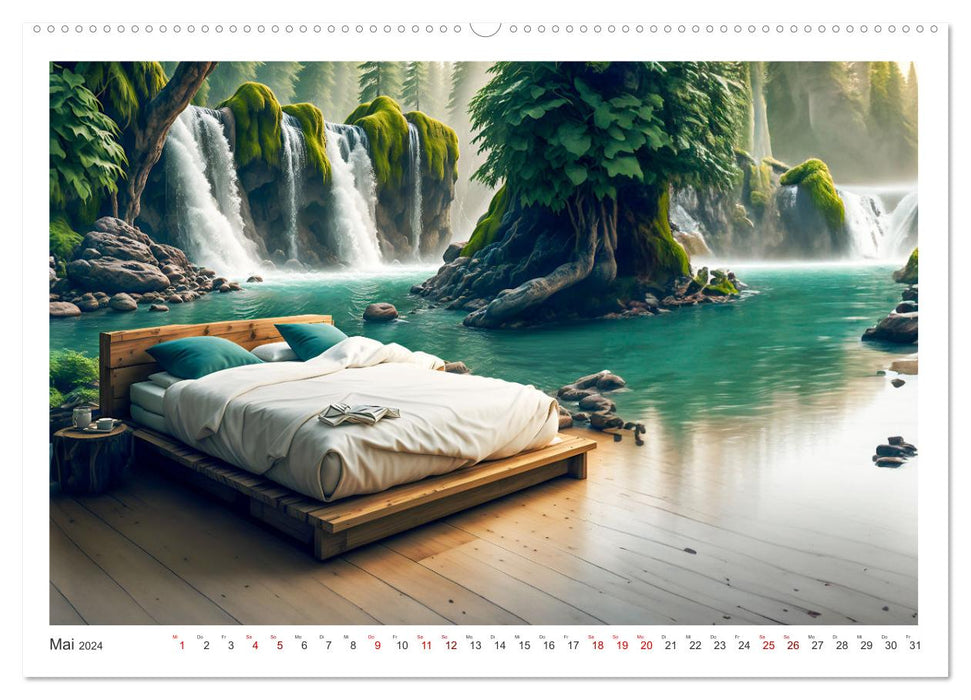Schöner Schlafen mit KI (CALVENDO Premium Wandkalender 2024)