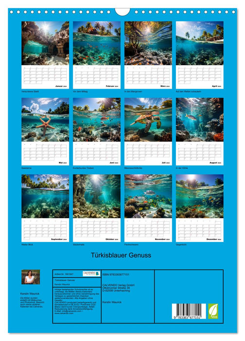 Turquoise blue enjoyment (CALVENDO wall calendar 2024) 