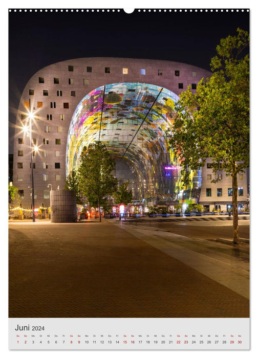 Impressions de ROTTERDAM de jour comme de nuit (Calendrier mural CALVENDO Premium 2024) 