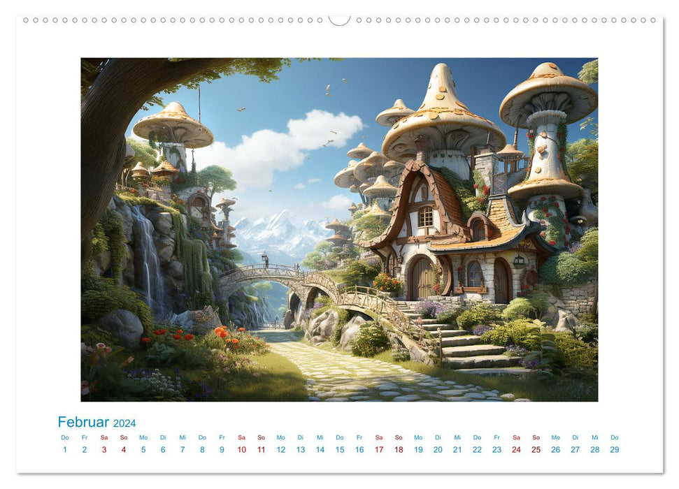 Märchenhafte Pilzhäuser (CALVENDO Wandkalender 2024)