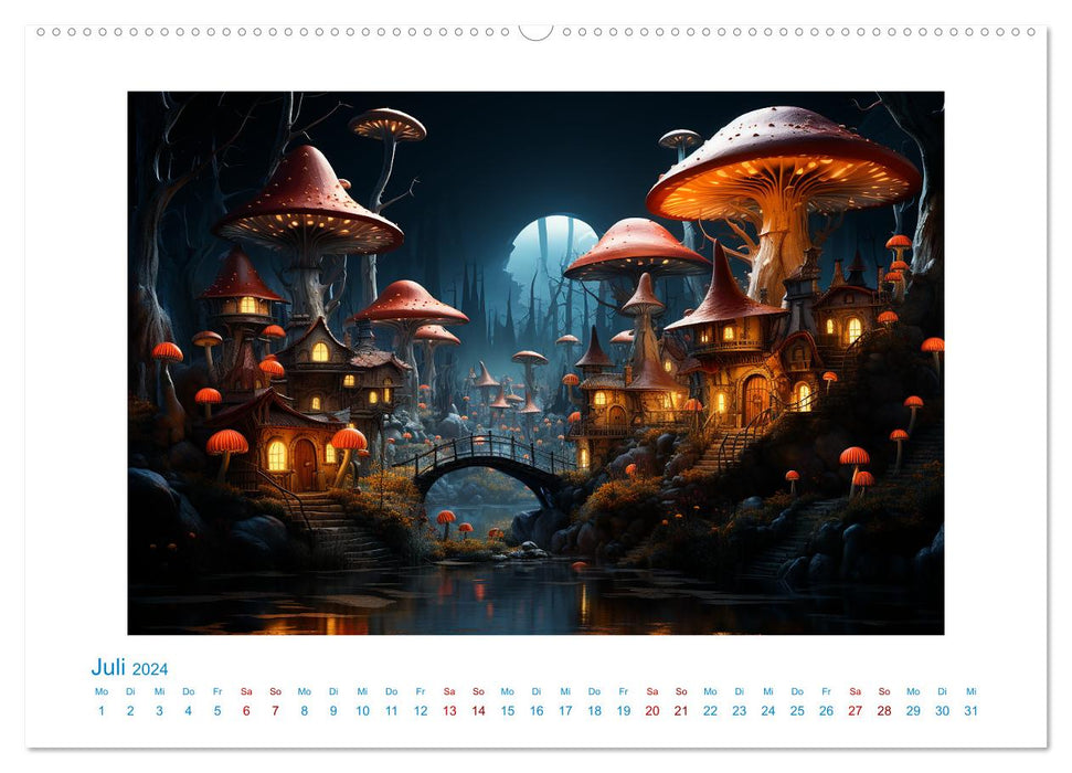 Märchenhafte Pilzhäuser (CALVENDO Premium Wandkalender 2024)