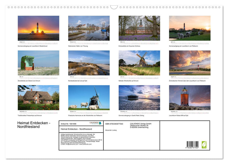 Heimat Entdecken - Nordfriesland (CALVENDO Wandkalender 2024)