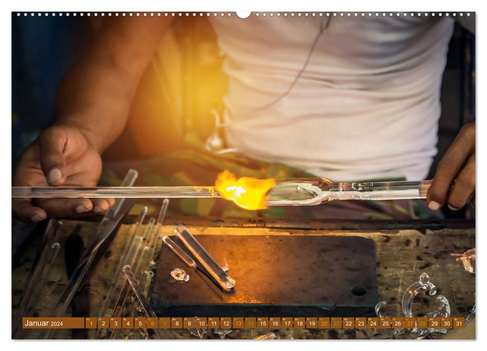 Glass blowing filigree crafts (CALVENDO Premium Wall Calendar 2024) 