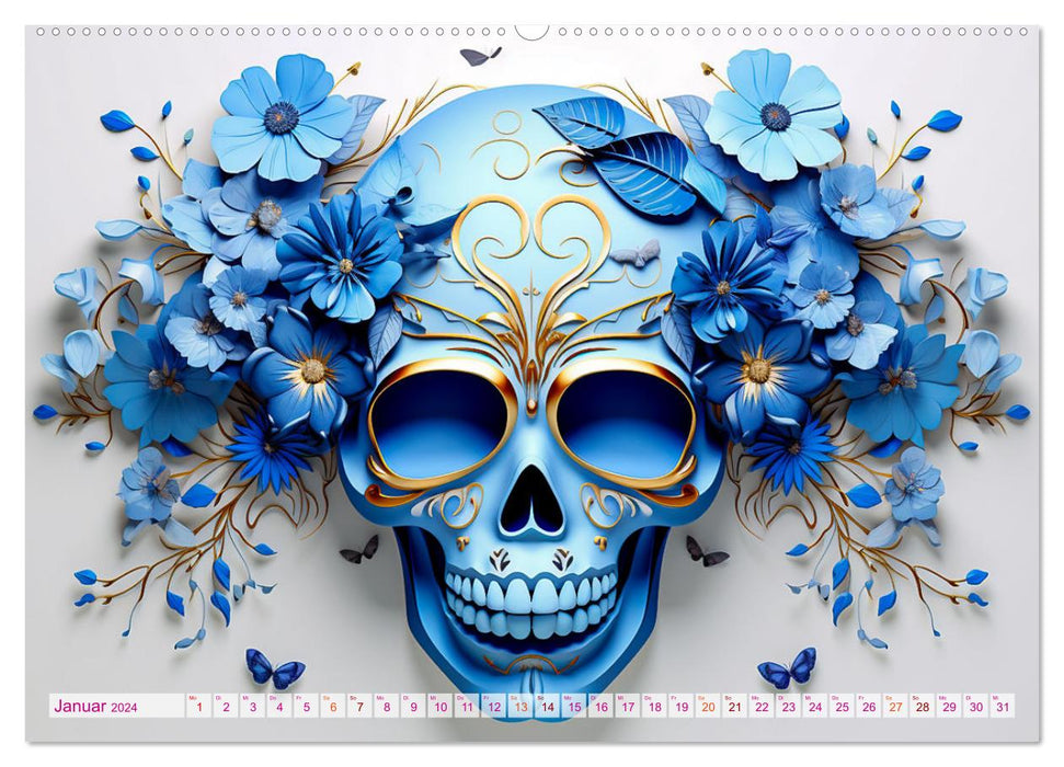 Skull Flower - Totenkopf ART (CALVENDO Wandkalender 2024)