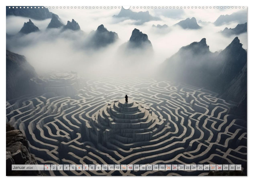 Labyrinth Universum (CALVENDO Wandkalender 2024)